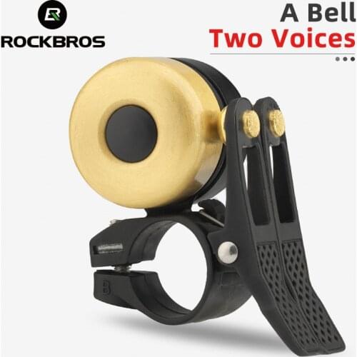 ROCKBROS Bicycle Bell Handlebar Ultralight Copper Alloy Horn Classical 2 Voice Small and Portable Ring MTB Road Bike Accessories
