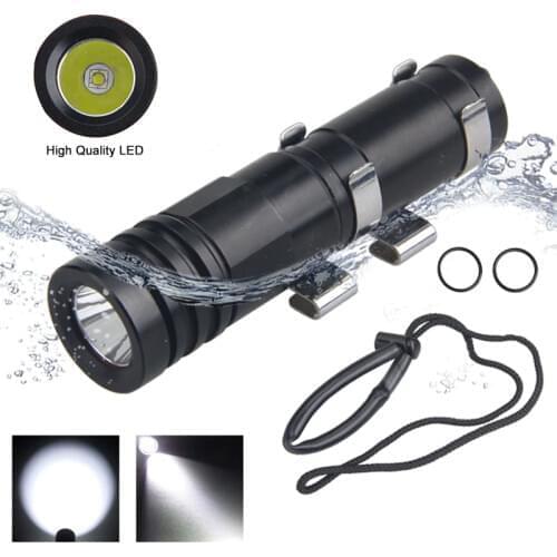 Mini Waterproof Diving Flashlight R3 LED Underwater 100 Meter Professional Diving light Torches Lantern With diving mask clip