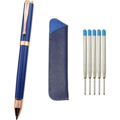 High Quality Rolllerball Pen 1Pcs Rotating Metal Ballpoint Pen Stationery Ballpen 0.7mm Ink Office & School Supplies