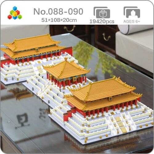 YZ World Architecture Imperial Palace Hall of Supreme Central Preserving Harmony Mini Diamond Blocks Bricks Building Toy no Box