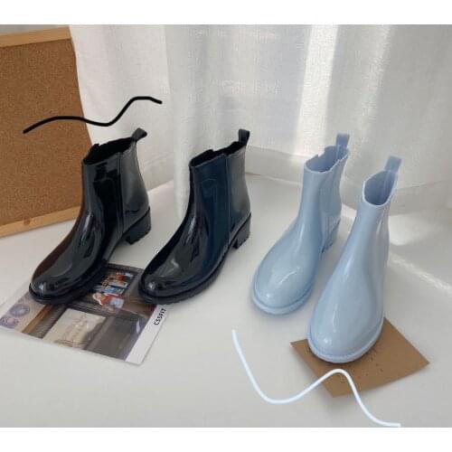 Women Shoes Martin Rain Boots Ladies Non-Slip Short Tube Fashion Outer Wear Rubber Warm Waterproof Shoes Ankle Boots577