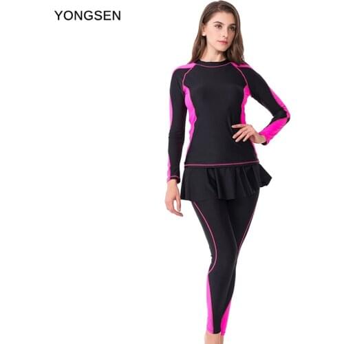 2020 New Women Muslim Print Skirt Swimsuit Sports Bathing suit Plus Size Swimwear Burkinis Long Sleeve Pants Zipper Beachwear