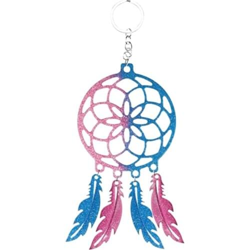 1 Set DIY Dream Catcher Feather Epoxy Resin Mold Jewelry Keychain Silicone Mould T21F