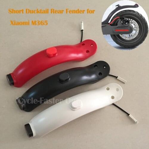 10 inch Rear Mudguard Suit With LED Tail lamp Screws Short Ducktail Fender Splash Mud for Xiaomi M365 Electric Scooter Parts