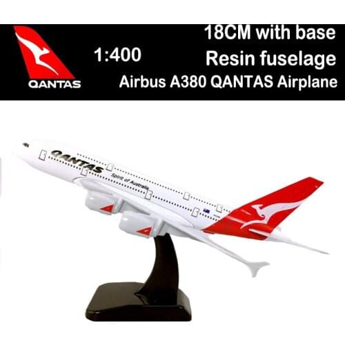 18CM 1:400 Airbus A380 QANTAS Airplane Aircraft Plane Alloy Static Solide Model W Base Airliner Display Adult Kid Toy Collection