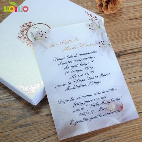20pcs new style white wedding decoration acrylic invitation card with various color printing