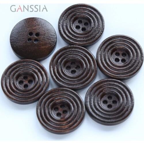 20pcs/lot Size:25mm (1' inch) Dark Brown Wooden Buttons 2 Holes Wooden Button for Garment Sewing Accessories (ss-83-3)