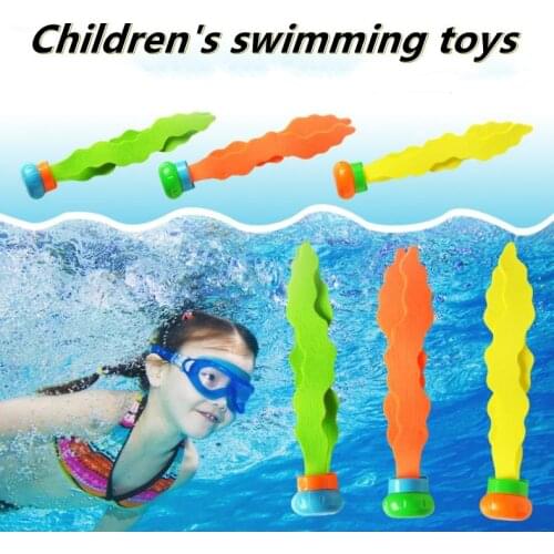 3pcs Kids Plants Toy Sports Swimming Pool Toys Sea Plant Shape Diving Toys Diving Swimming Training Pool ForChildren Accessories