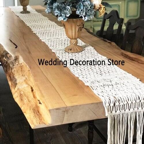 30x200CM Handmade Macrame Table Runner With Tassel Bohemian Woven Table Runner Wedding Decoration Nordic Style Boho Table Runner
