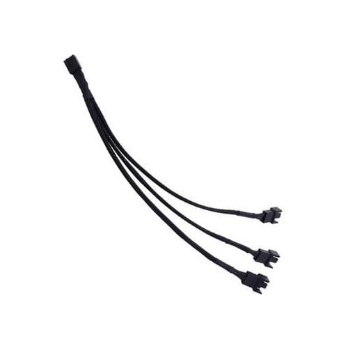 High Quality 4 pin PWM Fan Cable 1 to 3 ways 1PC Splitter Black Sleeved 27cm Length Extension Cable Connector