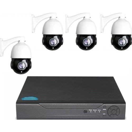 4Pcs 2MP 20xZoom 1080P HD AHD PTZ Speed Dome Camera 8 Channel Full HD AHD DVR 8CH Analog Camera Kit