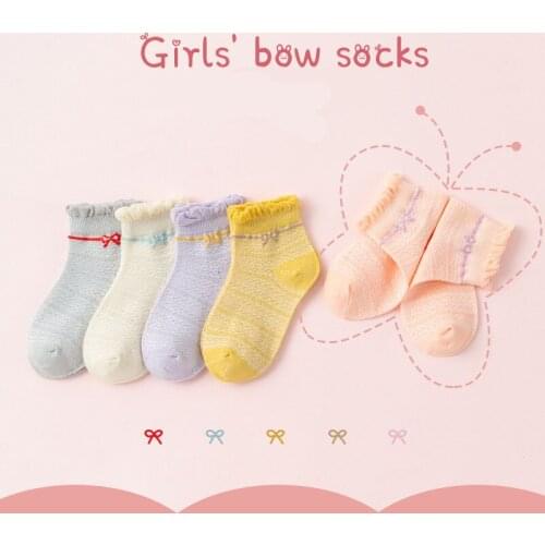 5 Pairs Of Spring And Summer Childrens Socks Infant Sock 0-2 Years Old Cotton Baby Boy Baby Girl Clothes For Newborn Baby