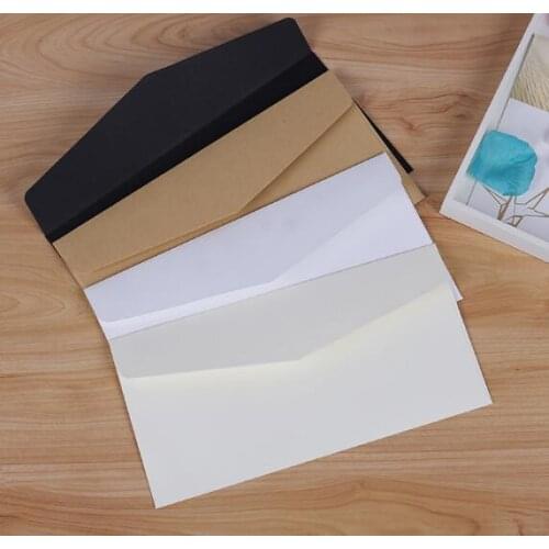 500pcs 22*11cm kraft white black paper Envelope Message Card Letter Stationary Storage Paper Gift