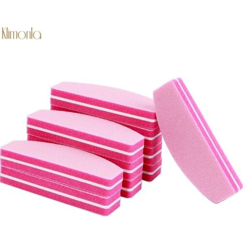 7pcs Mini Sponge Nail File For Manicure 100/180 Pink Small Nail Buffer Sanding Blocks Grinding Polishing Nail Art Salon Tools