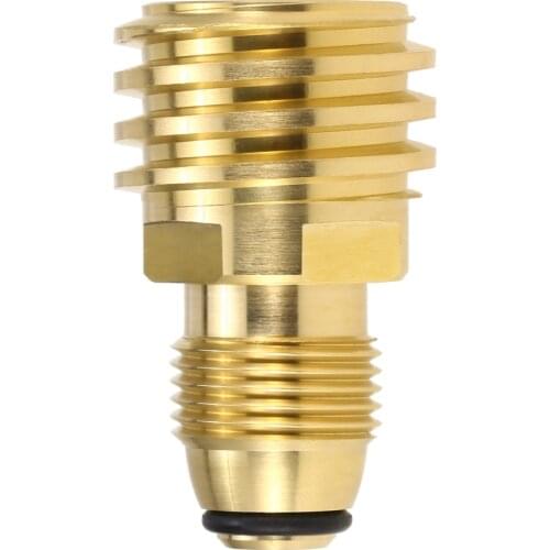 Propane Tank Adapter Solid Brass Regulator Valve Safety POL Tank Convert to QCC1/Type1 LPG Gas Tank for Outdoor Camping Cookout