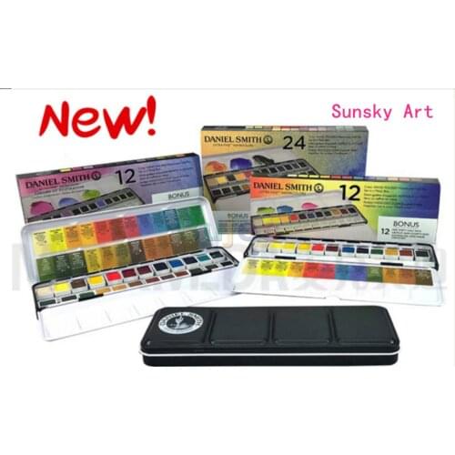 DANIEL SMITH Half solid watercolor 6/12/24color iron box suit Basic/ mineral color Tubular 5ml artist professional art supplies