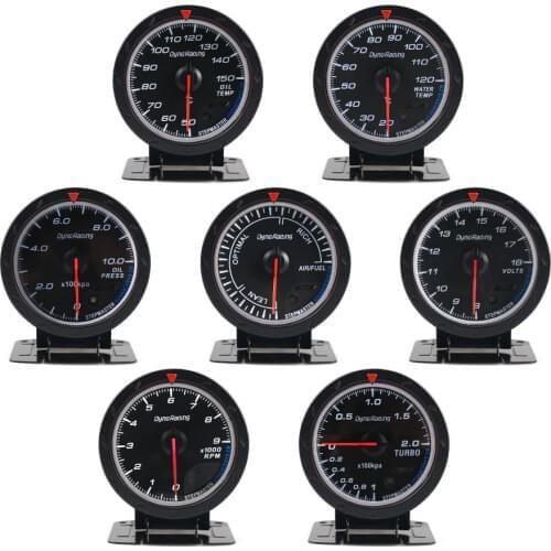 Dynoracing turbo boost gauge bar ,water temperature,oil temperature ,oil pressure ,tachometer ,volt ,exhaust gas gauge
