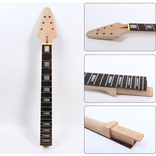 Electric Guitar Neck Mahogany Wood Neck 22 Fret 24.75 Inch Binding head Set In