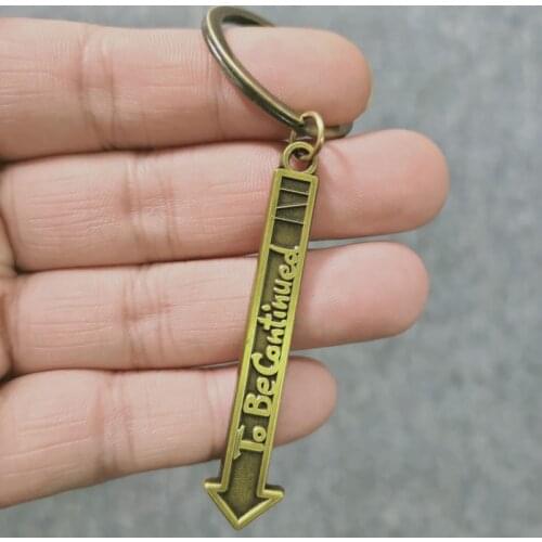 Toy Keychain Anime Jojos Bizarre Adventure Theme Keyrings To Be Continued Design Pendant Jewelry for Cartoon Fans Bronze Color