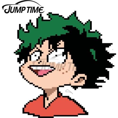JumpTime 13 x 8.8cm For Bakugou Pixel Art Car Stickers Cartoon Creative Silhouette Decal Bumper Surfboard Motorcycle Decoration