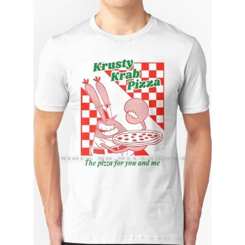 Krusty Krab Pizza T Shirt 100% Pure Cotton Mr Krabs Krusty Krab Pizza Meme Creative Trending Vintage Cool Gift Euro Us Size Big