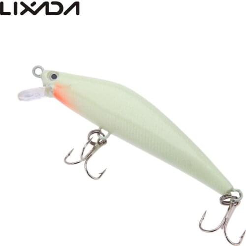 Lixada Fishing Lure 3D Luminous Night Bait Minnow Lure Hard Crank Bait Lure Fish Hook 82mm 8g Artificial Lure for Pesca