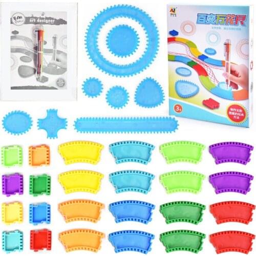 Multi-Function Painting Puzzle Spirograph Geometric Ruler Drafting Tools For Kids Drawing Toys Children Learning Art Tool HC0330