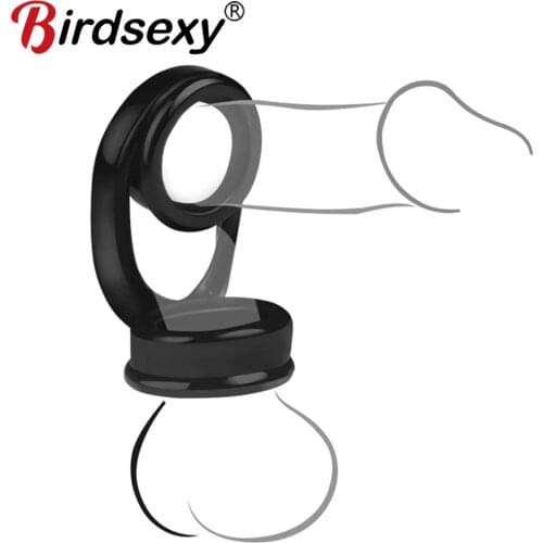 Newest Penis Ring Mens Masturbator Cock Rings Couple Lover Toys For Sex Men Time Delay Ejaculation Soft Silicone Sexy Dual Ring