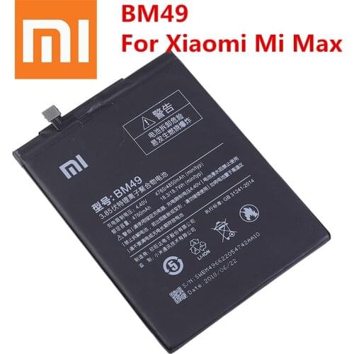 Original Xiao Mi Phone Battery For Xiaomi Mi Max Replacement Battery BM49 4850mAh Replacement Battery with Free Tools