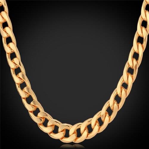 Kpop Men Chain Necklaces Gold/Rose Gold/Silver/Black Color High Quality Jewelry 56CM Long 8MM Wide Necklace For Men N021