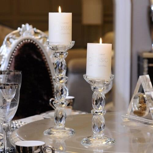 Crystal Glass Candle Holders Feng Shui wedding columns candelabra centerpieces Holder Home Decor for dinner Candlestick