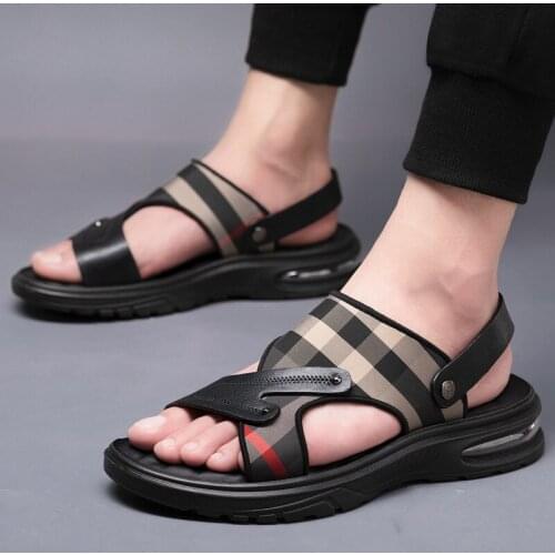Large Size Mens Sandals New Summer Mens Open-Toed Sandals Fashion Trend Beach Shoes Slippers Mens Sandals luxurious