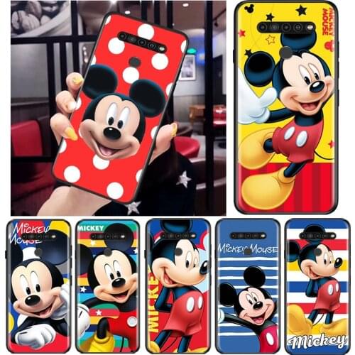 Cute Mickey Disney Mouse for LG G8 G8S G8X V30 V35 V40 V50 V60 ThinQ Q60 K40 K50 K30 K41 K51 K61 K71 K92 Black Phone Case