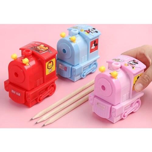 Disney Frozen Locomotive Hand-cranked Pencil Sharpener Pencil Sharpener Multi-function Drill Sharpener Pencil Sharpener Gift