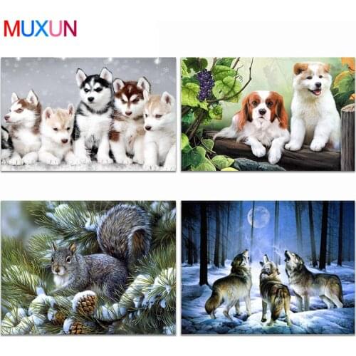 Cross Stitch Mosaic Cute Husky Full Square/Round Diamond Embroidery Diamond Painting Full Display 5D Rhinestone Home Decor Rx030