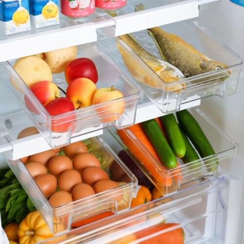 Kitchen Refrigerator Drawer Storage Box Automatic Roll Egg Preservation Box Organizer Hanging Storage Racks