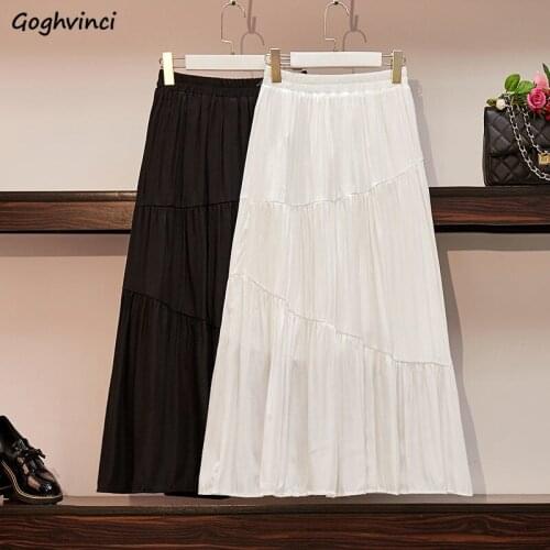 Skirts Women Patchwork Elegant Simple Casual All-match Loose Elastic Waist Fashion New Harajuku Lovely Lightweight Comfortable