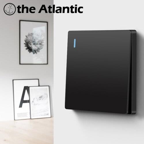 1 2 3 4 Gang 1 2 Way Wall Light Switch Rocker Lamp Light With Fluorescent Black Plastic Frame 86mm*86mm