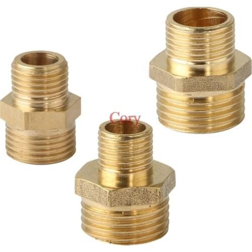 1PC Brass Tube Pneumatic reducer Fitting 1/8" 1/4" 3/8" 1/2" 3/4" 1" BSP Male-Male Hex Nipple Pipe Connector Adapter Coupler