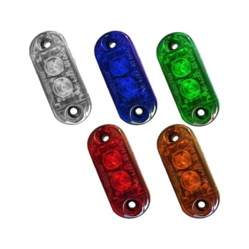 10pcs 10-30v Amber White Red LED 2.5 INCH 2Diode Side Marker light external Lights Vans Truck Trailer Bus lamp 12V 24V SAE DOT