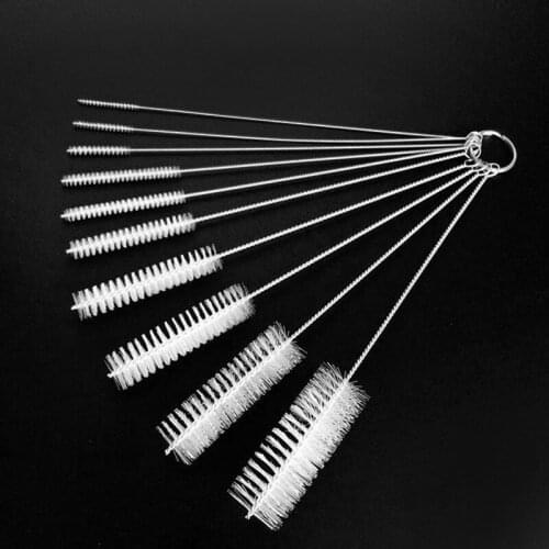 10pcs set White Color Multi-Functional Tools Brush Spray Brush Pots Bottle small mouth cleaning brush fit for different size