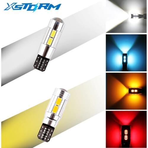 10Pcs T10 W5W Led Bulbs 10SMD CANBUS OBC Error Free LED Lamp 501 dash Car LED bulbs interior Auto Lights Source parking 12V RGB