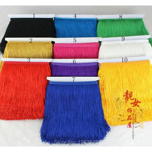 10 Yard/Lot 20 cm long polyester Lace tassel decoration Latin dance clothing clothing curtains DIY Accessories
