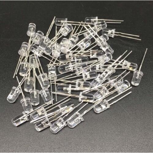 100PCS/LOT Short Legs 16MM UltraBright Red/Green/Blue/White/Yellow Ultra Bright 5mm Round LED Diode F5 3.0-3.2V