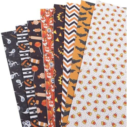 20x33cm Halloween Series Artificial Leather Fabric Sheet DIY Sewing Craft Clothing Material Handmade Making Earrings Decoration