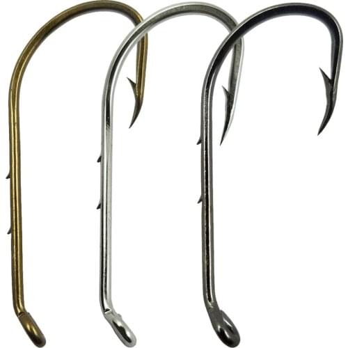 25/50/100pcs Baitholder Snelled Hooks 10#-6/0# Barbed Fishing Hooks High Carbon Steel Carp Hooks Worm Lure Fishhook