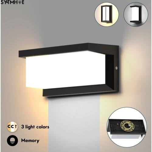 3 Light Colors Changeable Led Porch Lights Ceiling IP65 Bracket Outdoor Wall Lamp Balcony Front Door Lights With Memory Function