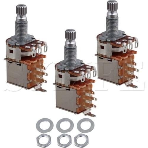 3 X B250K B-250K pots PUSH/PULL Pot w/ Washer & Nut
