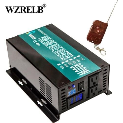 800W Solar Inverter 12V 220V Pure Sine Wave Power Inverter Backup Power Converter 24V/48V DC to 120V/230V/240V AC Remote Control