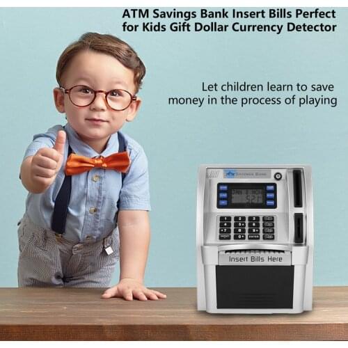 ABS ATM Savings Bank Toys Kids Talking ATM Savings Bank Insert Bills Perfect for Kids Gift Own Personal Cash Point Drop Shipping